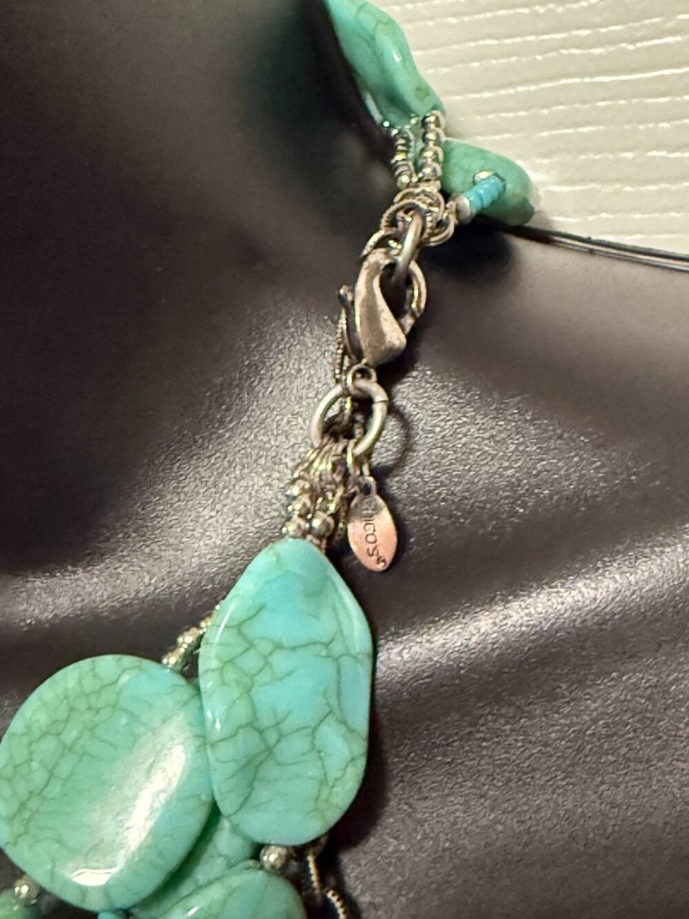Chico's Faux Turquoise Silver Necklace - Picture 10 of 16